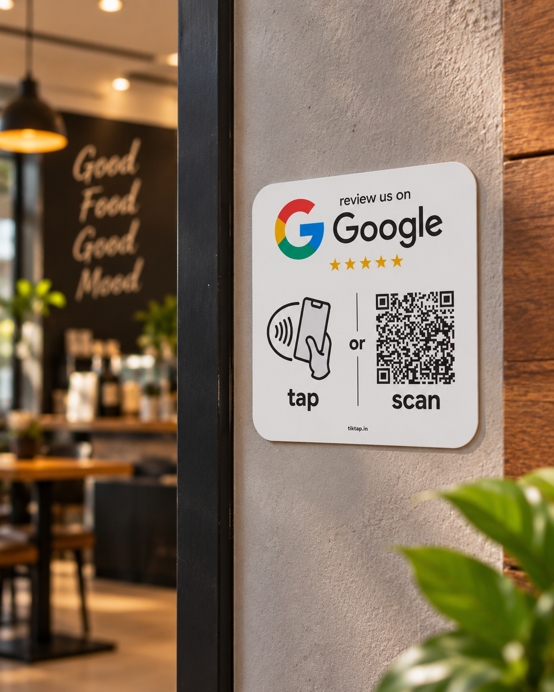 TikTap NFC + QR Google Review Card